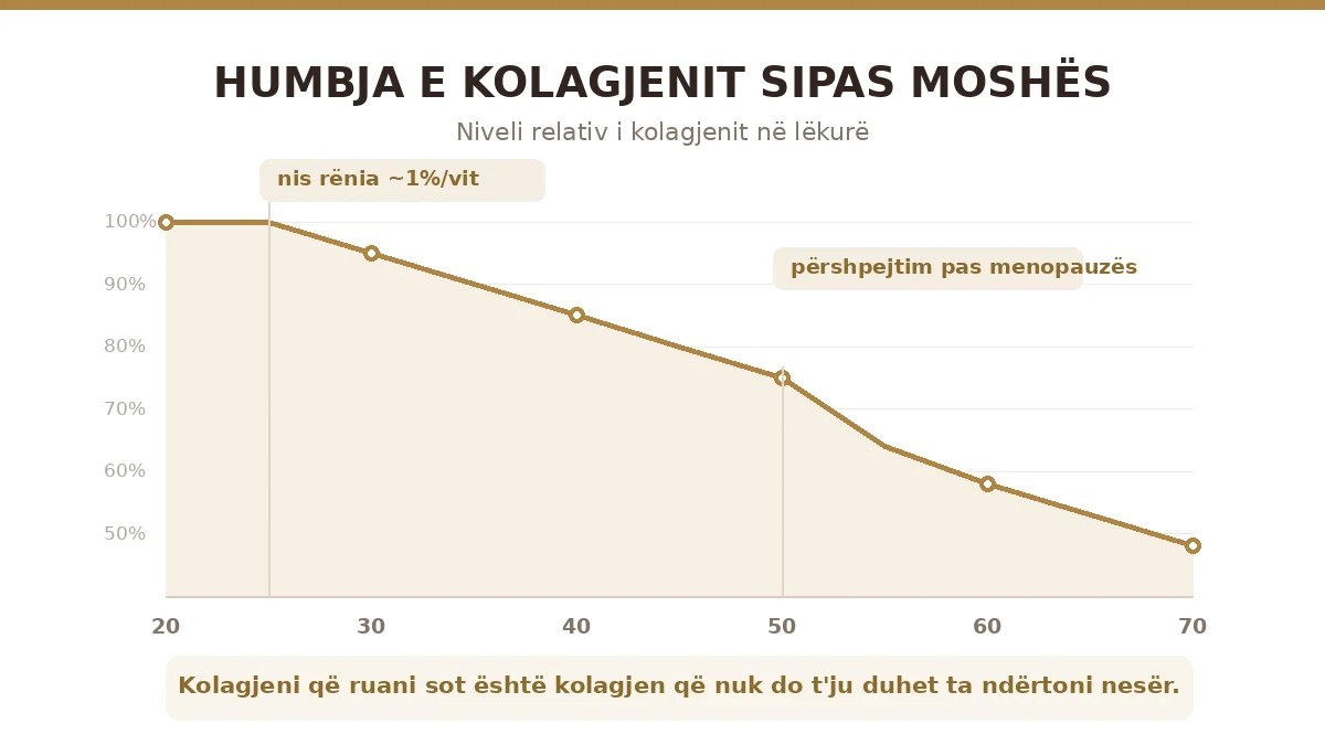 Humbja e kolagjenit sipas moshes